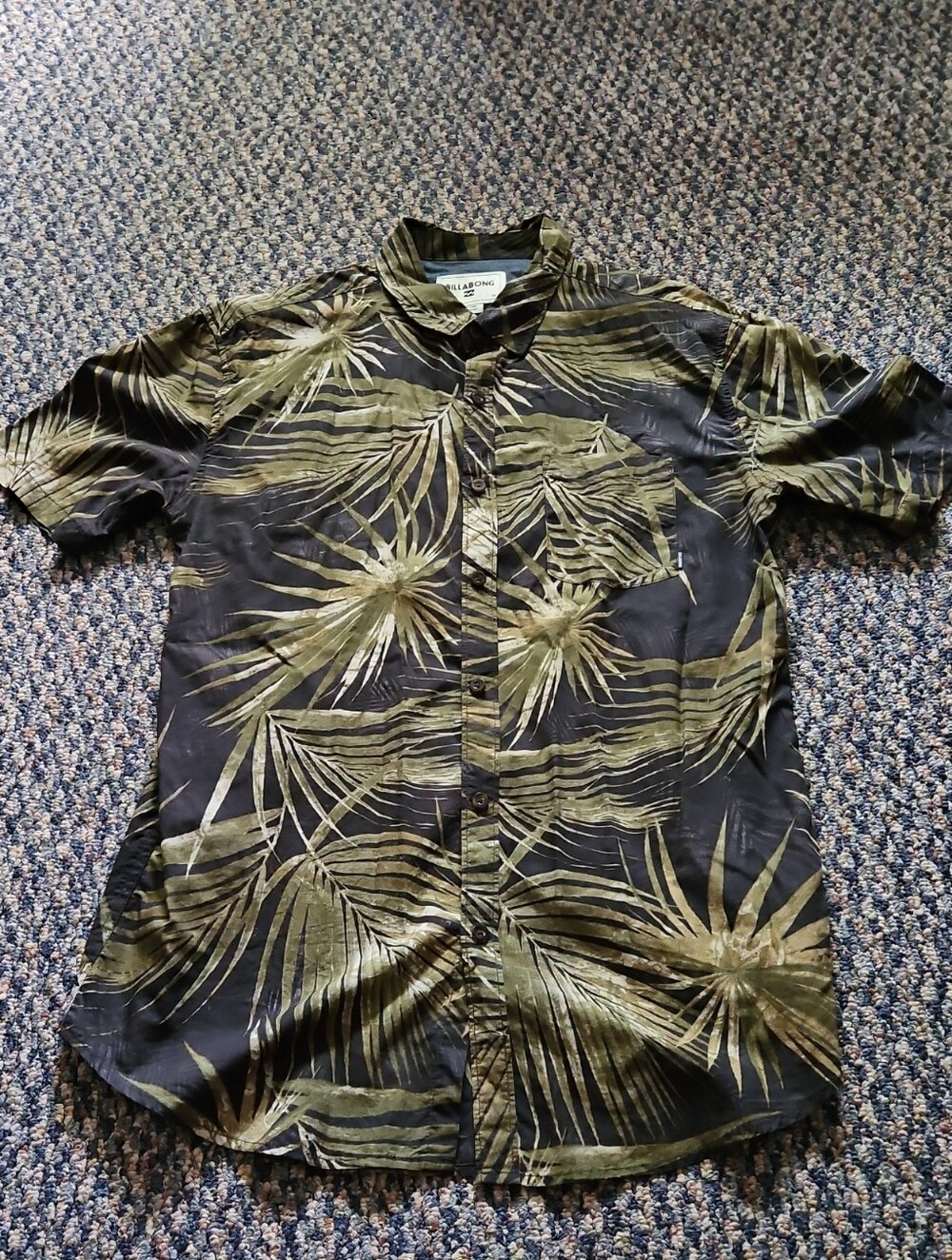 Billabong Tropical Print Short Sleeve Button-Up Shirt